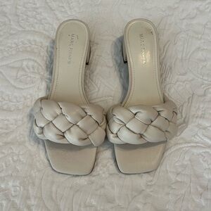 Marc Fisher off white leather sandals